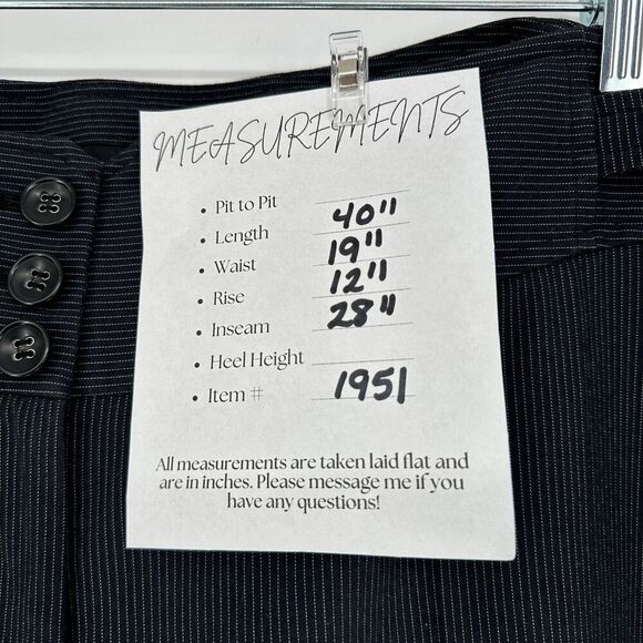 Lane Bryant Womens Pinstripe Pants Size 18 Navy Blue Stretch Career Office Work - Picture 3 of 9